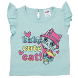 Newborn Girls Half Sleeves T-Shirt - Cyan, Kids, Newborn Girls T-Shirts, Chase Value, Chase Value
