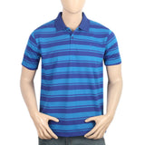 Men's Yarn Dyed Half Sleeves Polo T-Shirt - Blue, Men, T-Shirts And Polos, Chase Value, Chase Value