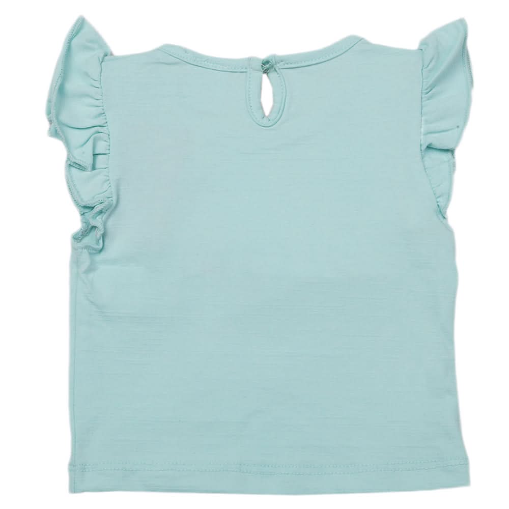 Newborn Girls Half Sleeves T-Shirt - Cyan, Kids, Newborn Girls T-Shirts, Chase Value, Chase Value