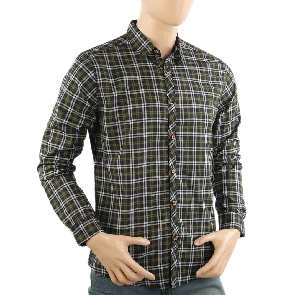 Men's Casual Club Check Shirt - Olive Green, Men's Shirts, Chase Value, Chase Value