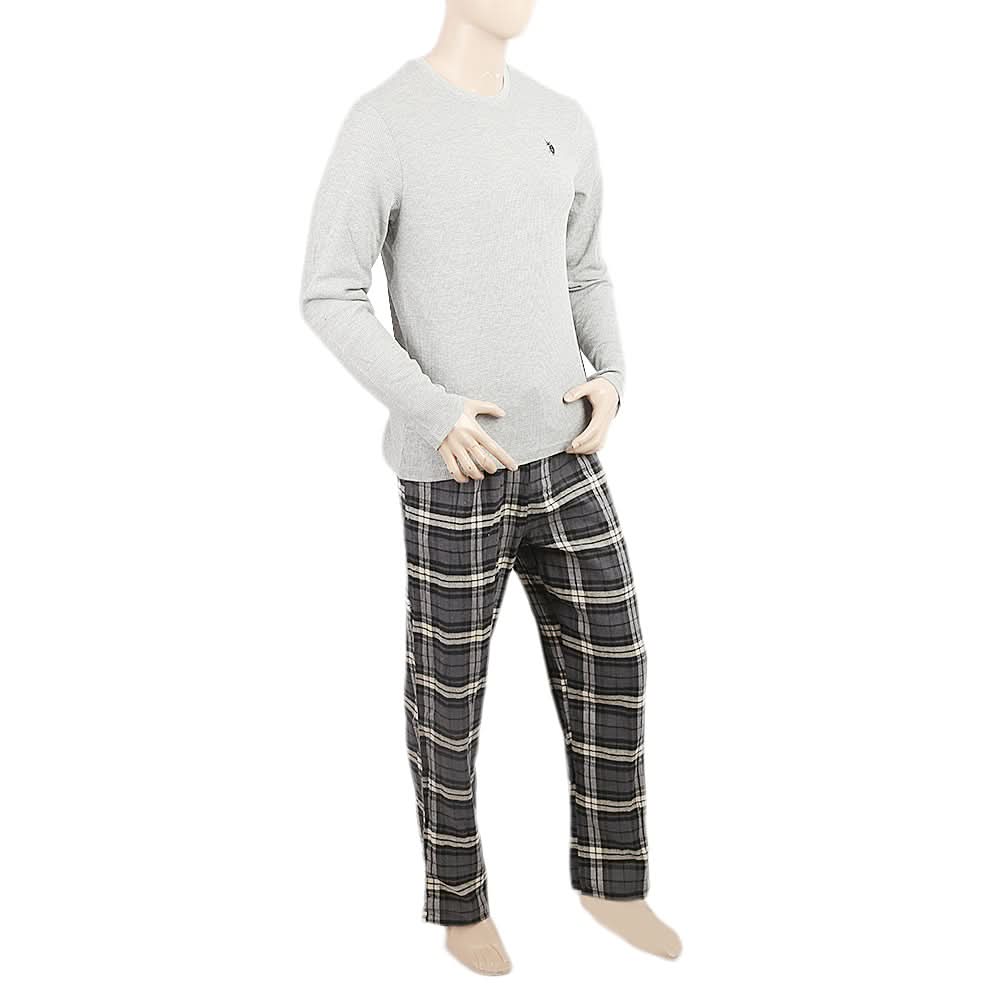 Men's Full Sleeves Night Suit - Light Grey, Men, Nightwear, Chase Value, Chase Value