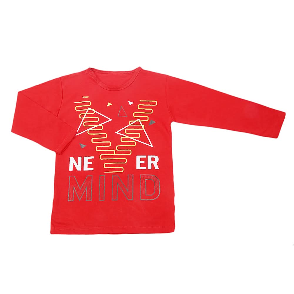 Boy's Full Sleeves T-Shirt - Red, Kids, Boys T-Shirts, Chase Value, Chase Value