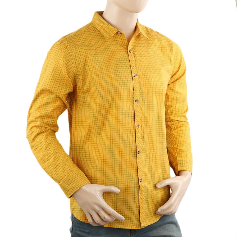 Men's Casual Club Check Shirt - Yellow, Men's Shirts, Chase Value, Chase Value
