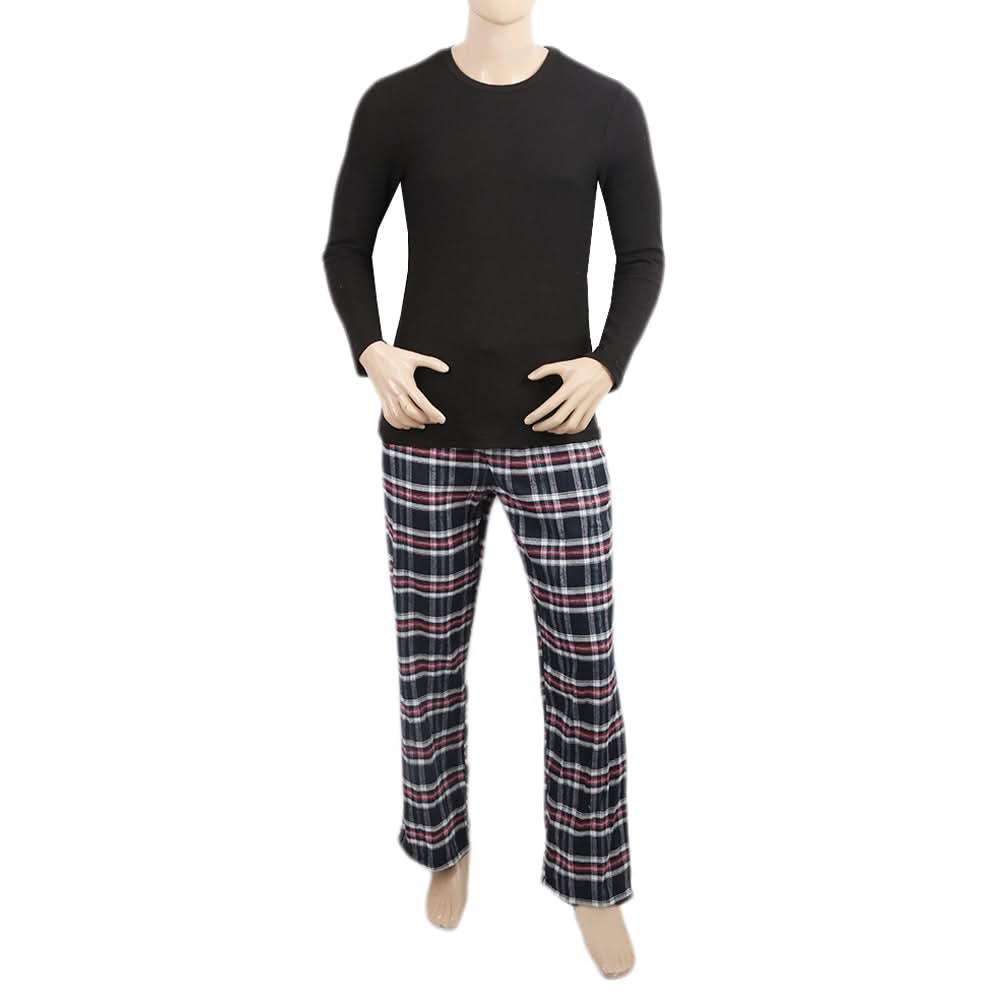 Men's Full Sleeves Night Suit - Black, Men, Nightwear, Chase Value, Chase Value
