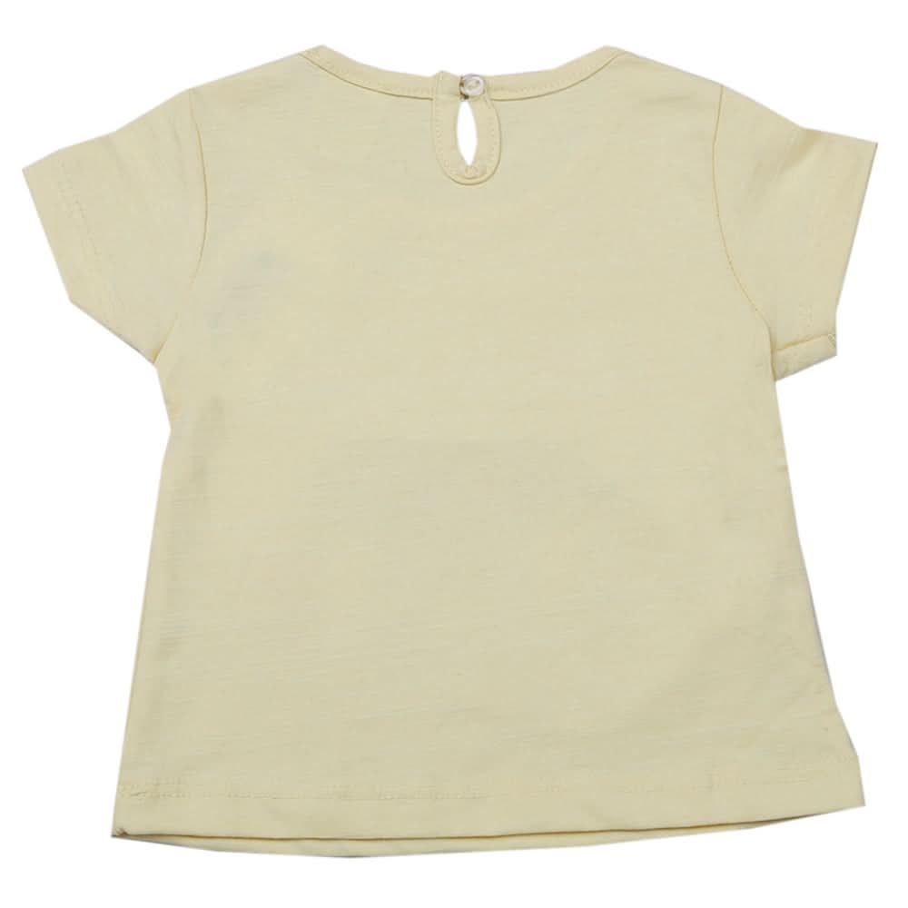Newborn Girls Half Sleeves T-Shirt - Yellow, Kids, Newborn Girls T-Shirts, Chase Value, Chase Value