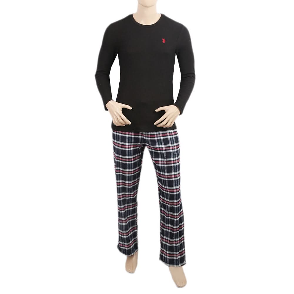 Men's Full Sleeves Night Suit - Black, Men, Nightwear, Chase Value, Chase Value