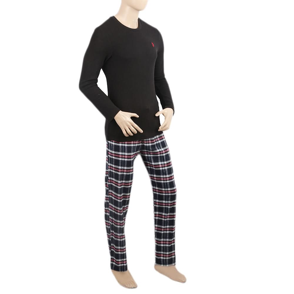 Men's Full Sleeves Night Suit - Black, Men, Nightwear, Chase Value, Chase Value