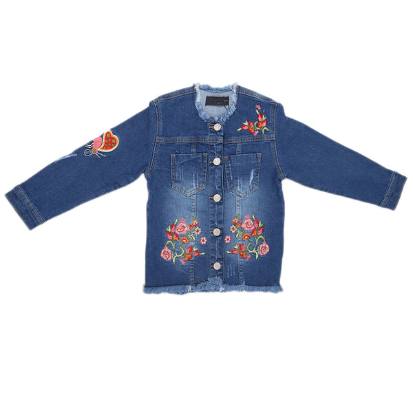 Eminent Girls Full Sleeves EMB Denim Jacket E8 - Blue, Kids, Girls Jackets, Eminent, Chase Value