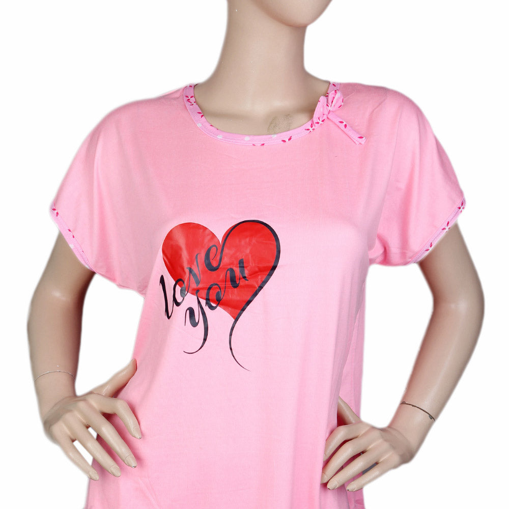 Women's 2 Piece Night Suit - Light Pink, Women, Night Suit, Chase Value, Chase Value