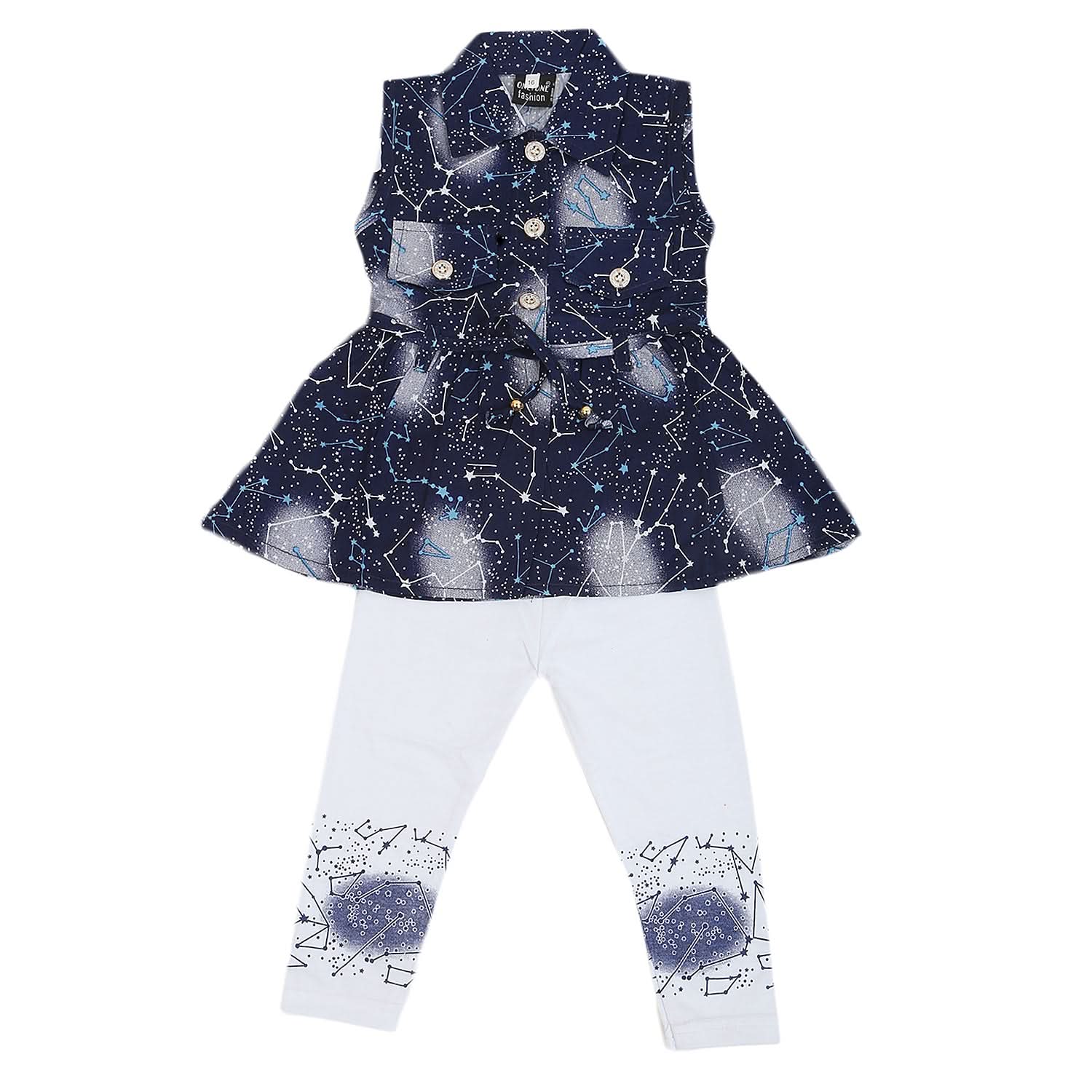 Girls Half Sleeves Tights Suits 617 - Navy Blue, Kids, Girls Sets And Suits, Chase Value, Chase Value