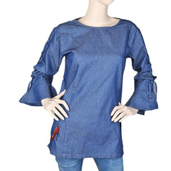 Women's Denim Woven Top - Blue, Women, T-Shirts And Tops, Chase Value, Chase Value
