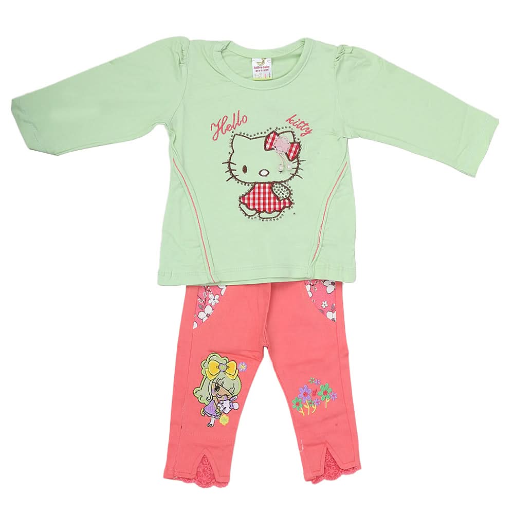 Newborn Girls Full Sleeve Suit (360) - Green, Kids, NB Girls Sets And Suits, Chase Value, Chase Value