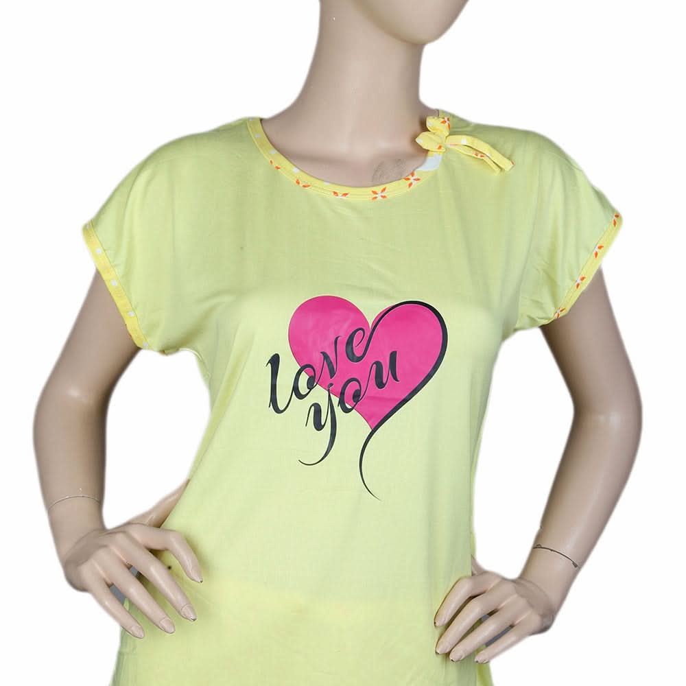 Women's 2 Piece Night Suit - Yellow, Women, Night Suit, Chase Value, Chase Value