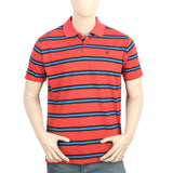 Men's Yarn Dyed Half Sleeves Polo T-Shirt - Red, Men, T-Shirts And Polos, Chase Value, Chase Value