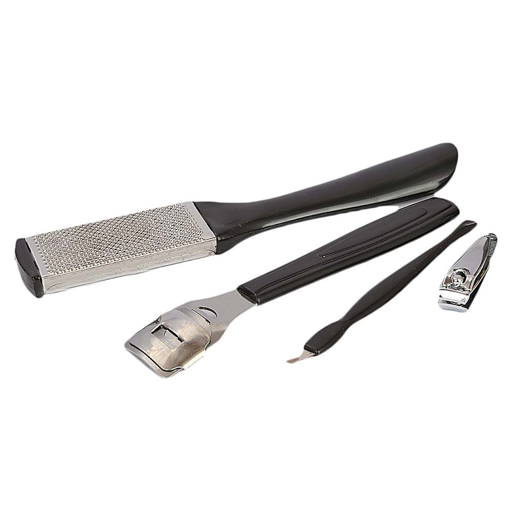 Manicure & Pedicure 4 Pcs Set (D315) - Black, Beauty & Personal Care, Beauty Tools, Chase Value, Chase Value