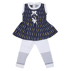 Girls Half Sleeves Tights Suit - Navy Blue, Kids, Girls Sets And Suits, Chase Value, Chase Value