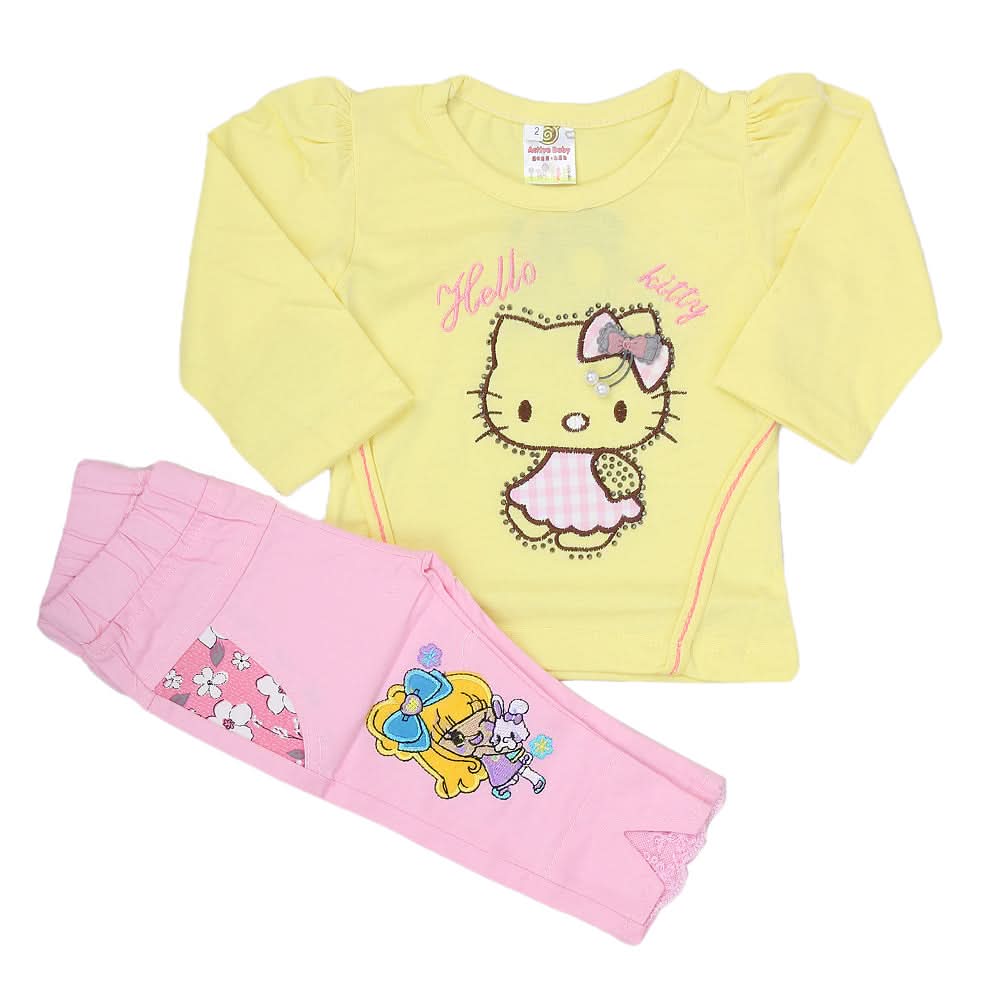 Newborn Girls Full Sleeve Suit (360) - Yellow, Kids, NB Girls Sets And Suits, Chase Value, Chase Value