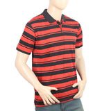 Men's Yarn Dyed Half Sleeves Polo T-Shirt - Red, Men, T-Shirts And Polos, Chase Value, Chase Value