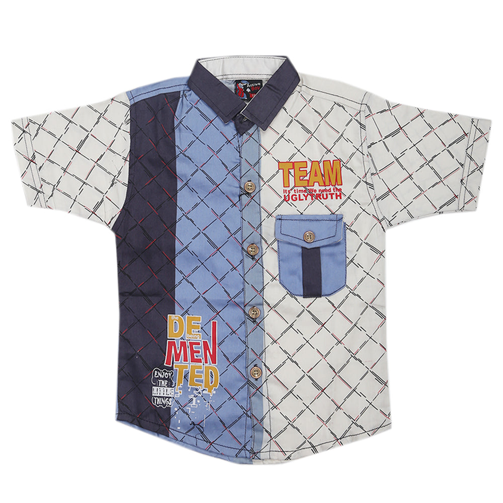 Boys Half Sleeves Casual Shirt - Blue, Kids, Boys Shirts, Chase Value, Chase Value