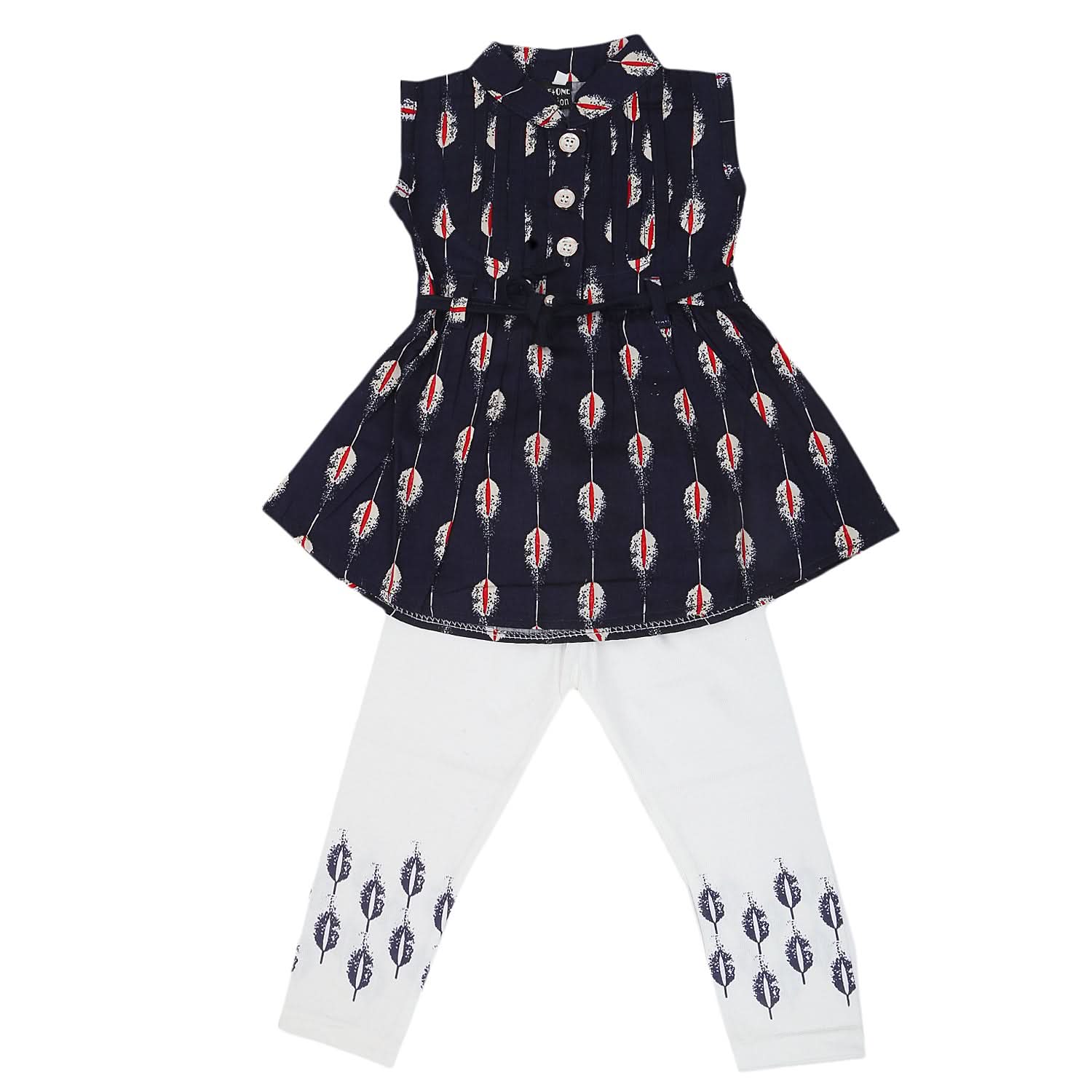 Girls Half Sleeves Tights Suit - Navy Blue, Kids, Girls Sets And Suits, Chase Value, Chase Value