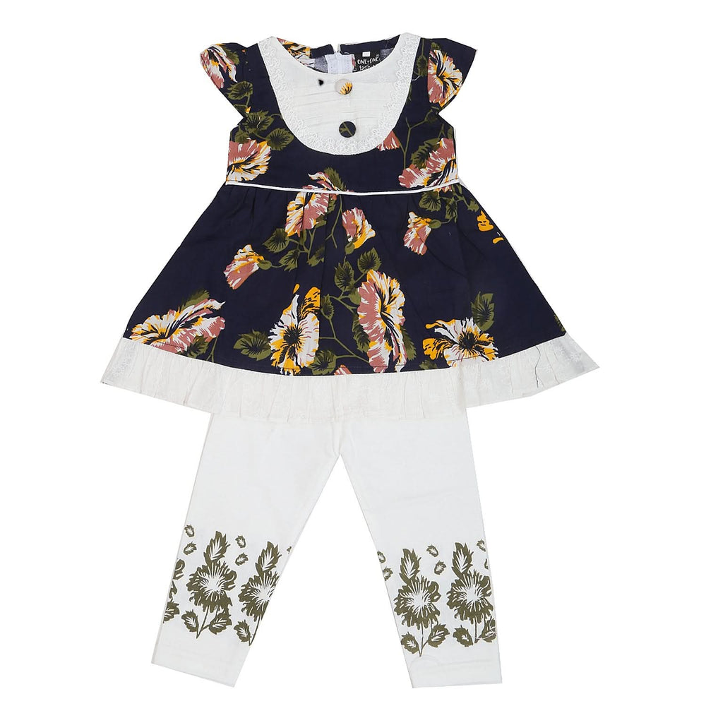 Girls Half Sleeves Tights Suit - Navy Blue, Kids, Girls Sets And Suits, Chase Value, Chase Value