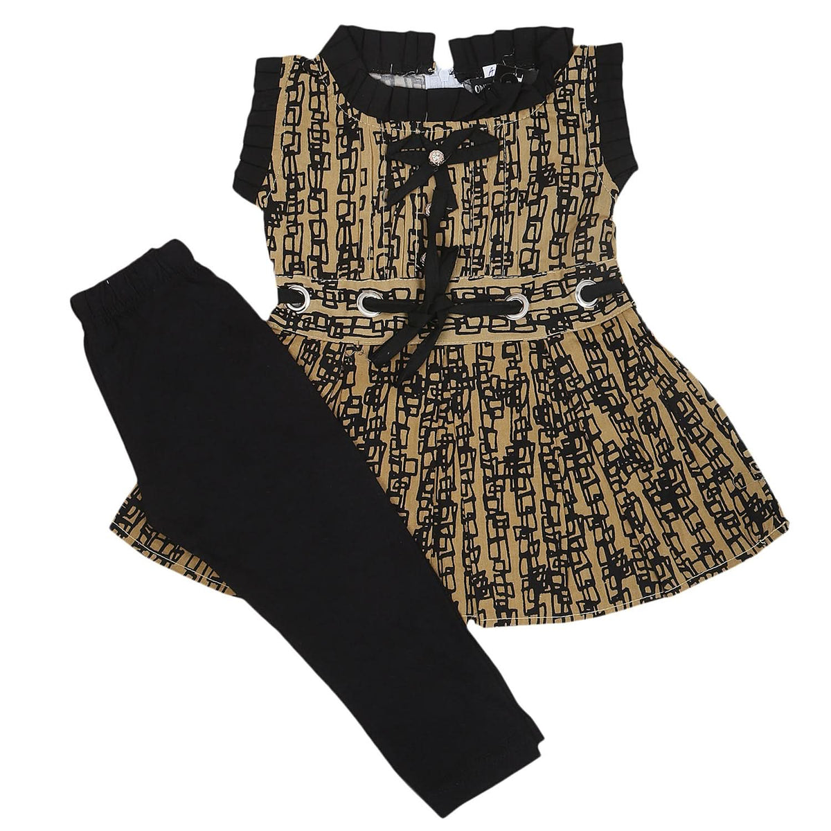 Girls Half Sleeves Tights Suit - Olive Green, Kids, Girls Sets And Suits, Chase Value, Chase Value