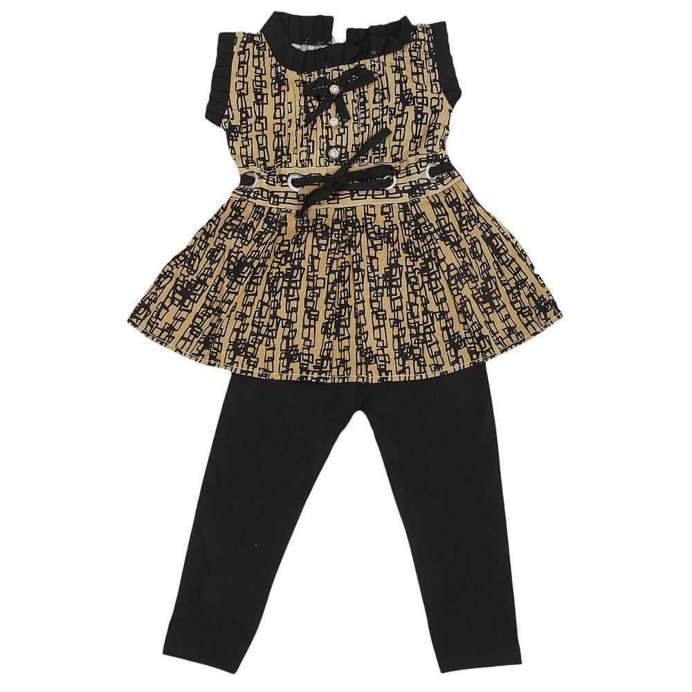 Girls Half Sleeves Tights Suit - Olive Green, Kids, Girls Sets And Suits, Chase Value, Chase Value