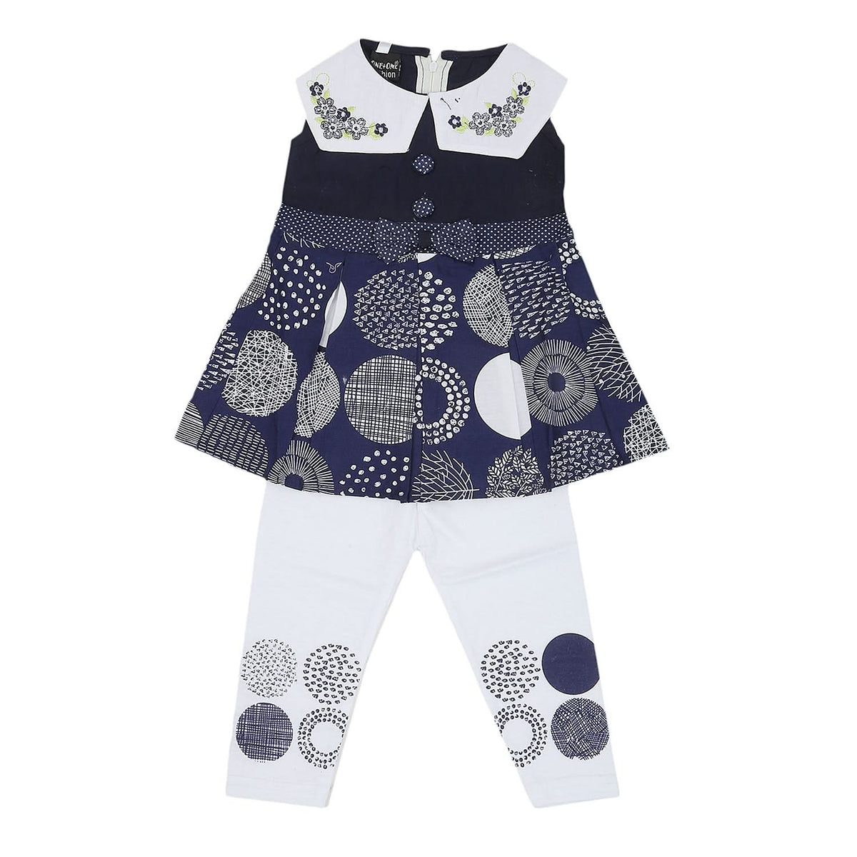 Girls Half Sleeves Tights Suit - Navy Blue, Kids, Girls Sets And Suits, Chase Value, Chase Value