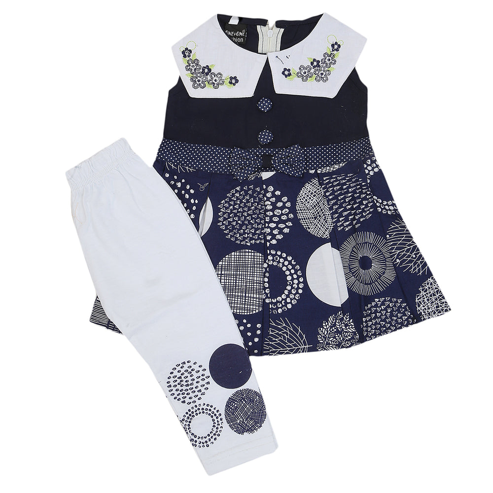 Girls Half Sleeves Tights Suits 376 - Navy Blue, Kids, Girls Sets And Suits, Chase Value, Chase Value