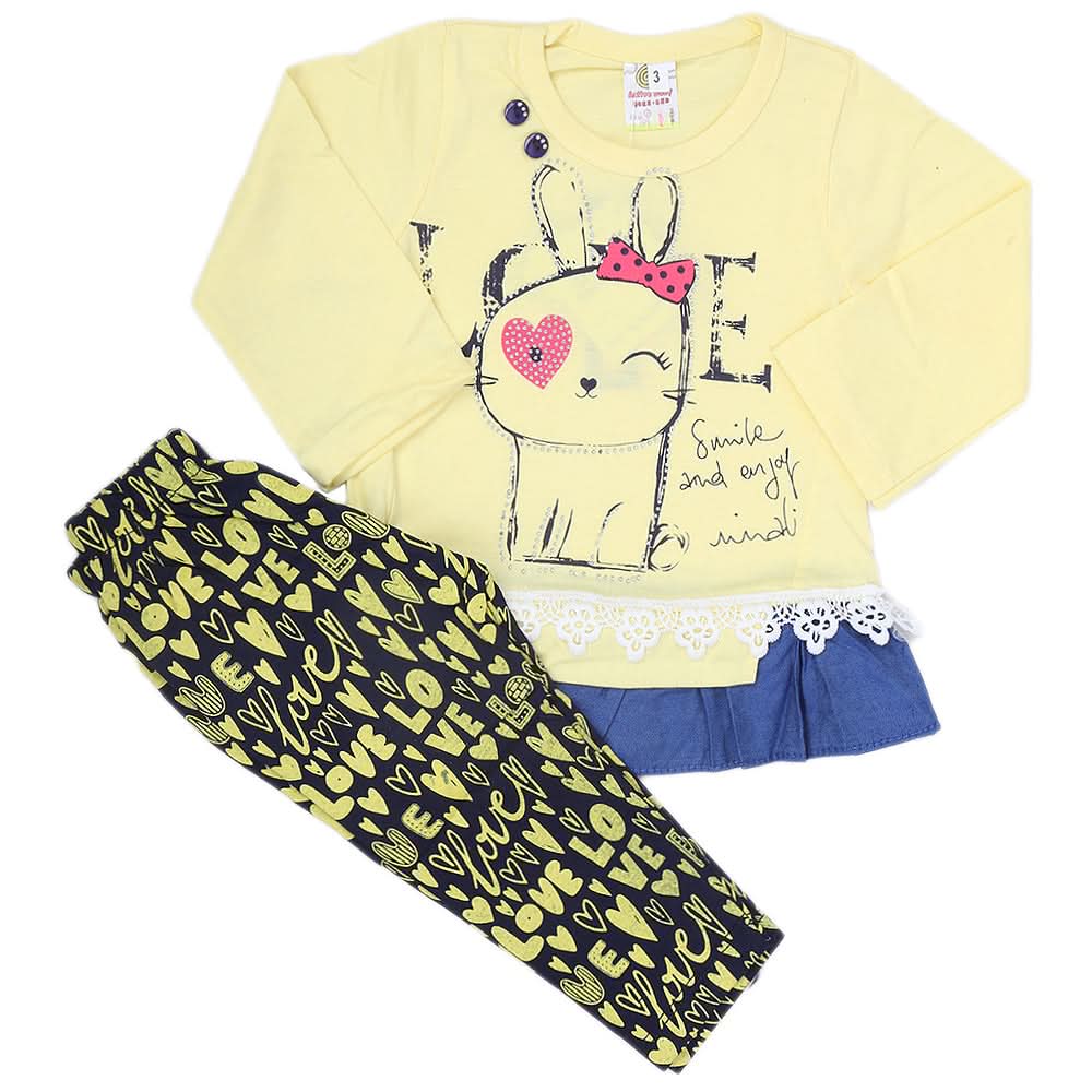 Newborn Girls Full Sleeve Suit (349) - Yellow, Kids, NB Girls Sets And Suits, Chase Value, Chase Value