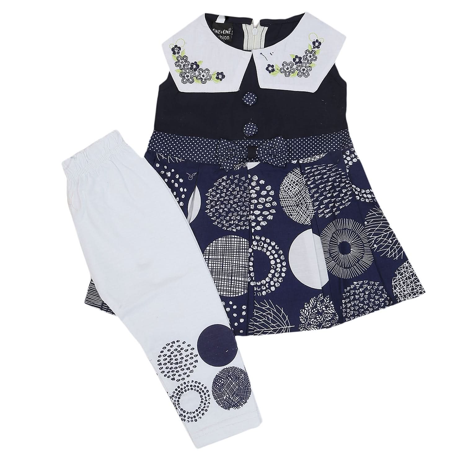 Girls Half Sleeves Tights Suit - Navy Blue, Kids, Girls Sets And Suits, Chase Value, Chase Value