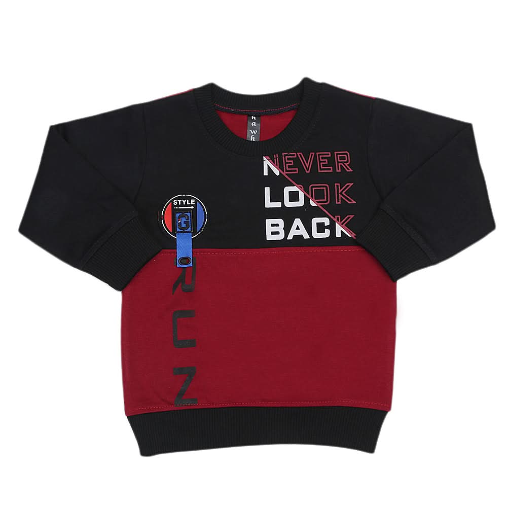Boys Full Sleeves Terry T-Shirt - Maroon, Kids, Boys T-Shirts, Chase Value, Chase Value