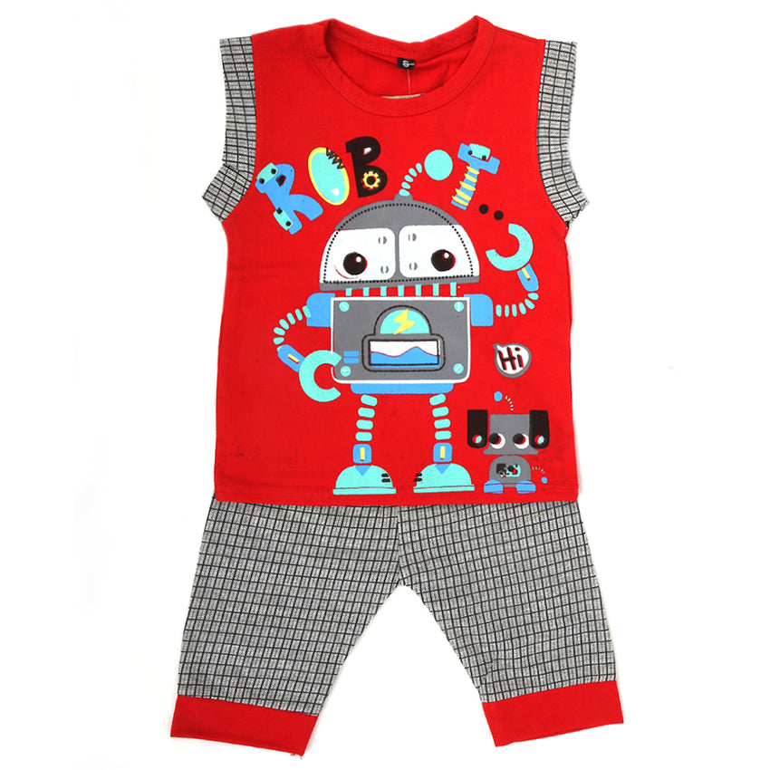 Boys Sando Suit SML S-01 - Red, Kids, Boys Sets And Suits, Chase Value, Chase Value