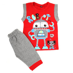 Boys Sando Suit SML S-01 - Red, Kids, Boys Sets And Suits, Chase Value, Chase Value