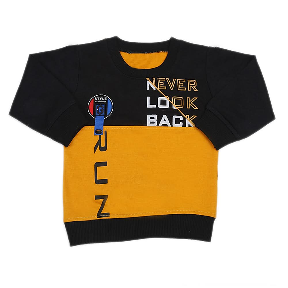 Boys Full Sleeves Terry T-Shirt - Mustard, Kids, Boys T-Shirts, Chase Value, Chase Value