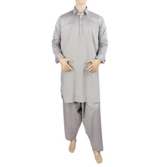 Eminent Men's Trim Fit Shalwar Suit Plain - Light Grey, Men's Shalwar Kameez, Eminent, Chase Value