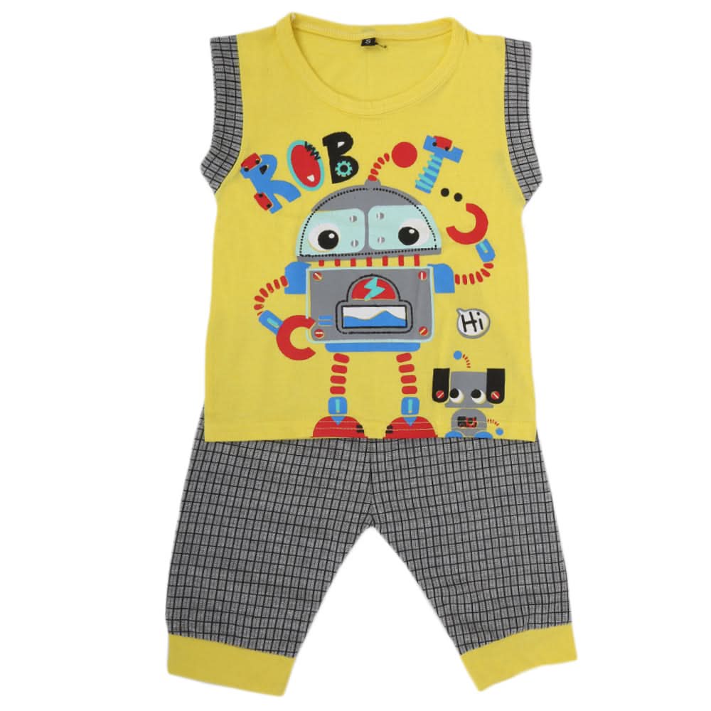Boys Sando Suit SML S-01 - Yellow, Kids, Boys Sets And Suits, Chase Value, Chase Value