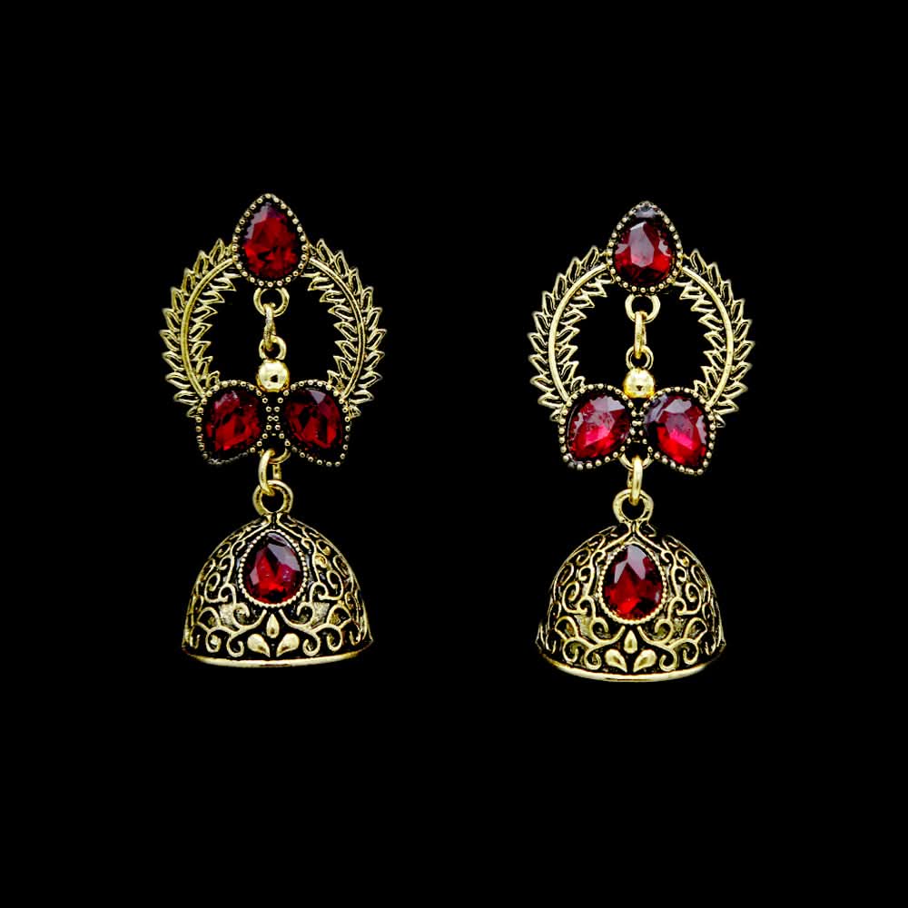 Women's Jhumki - Maroon, Women, Earrings & Tops, Chase Value, Chase Value