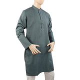 Men's Mashriq Slim Fit Kurta Plain - Steel Green, Men's Kurtas, Chase Value, Chase Value
