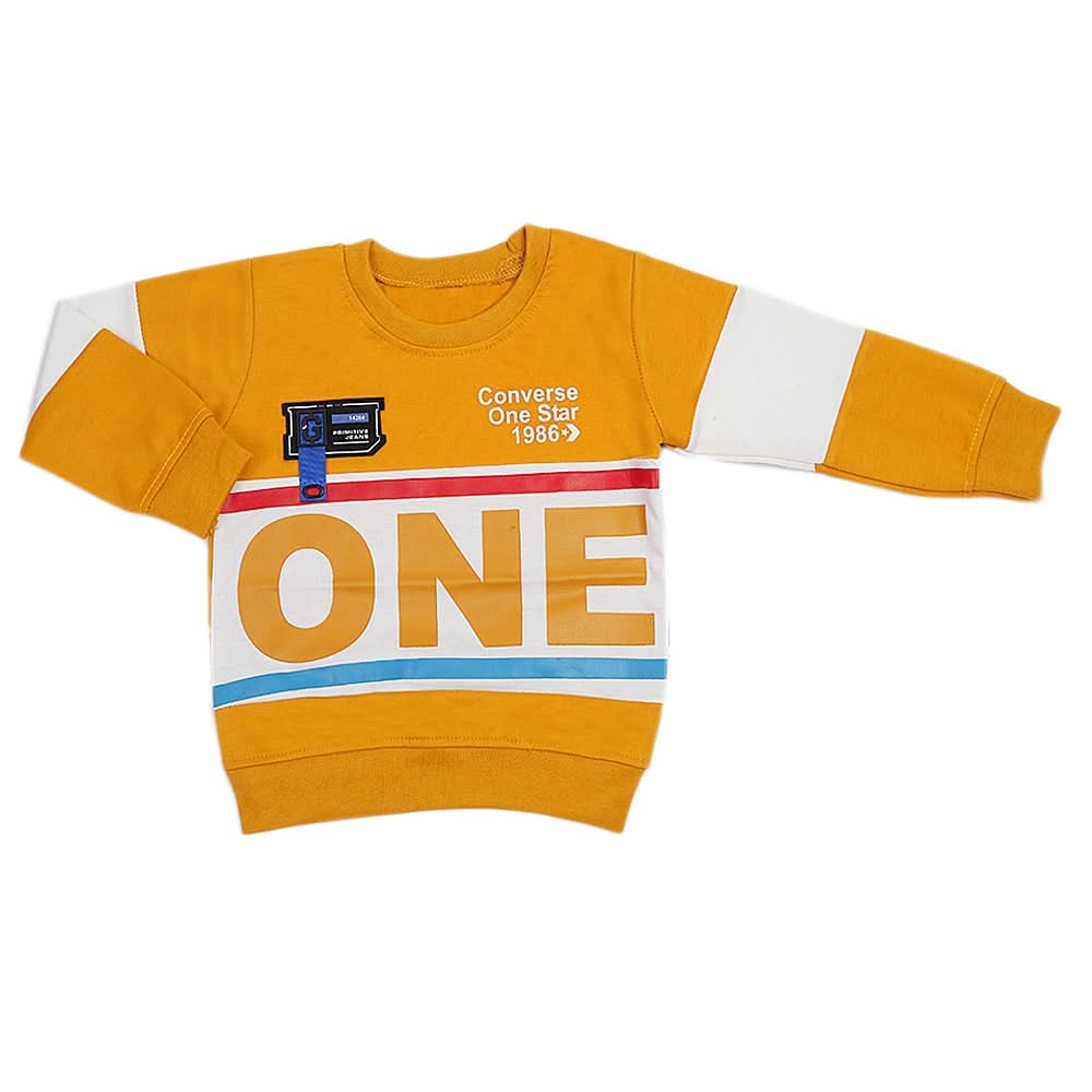 Boys Full Sleeves Terry T-Shirt - Mustard, Kids, Boys T-Shirts, Chase Value, Chase Value