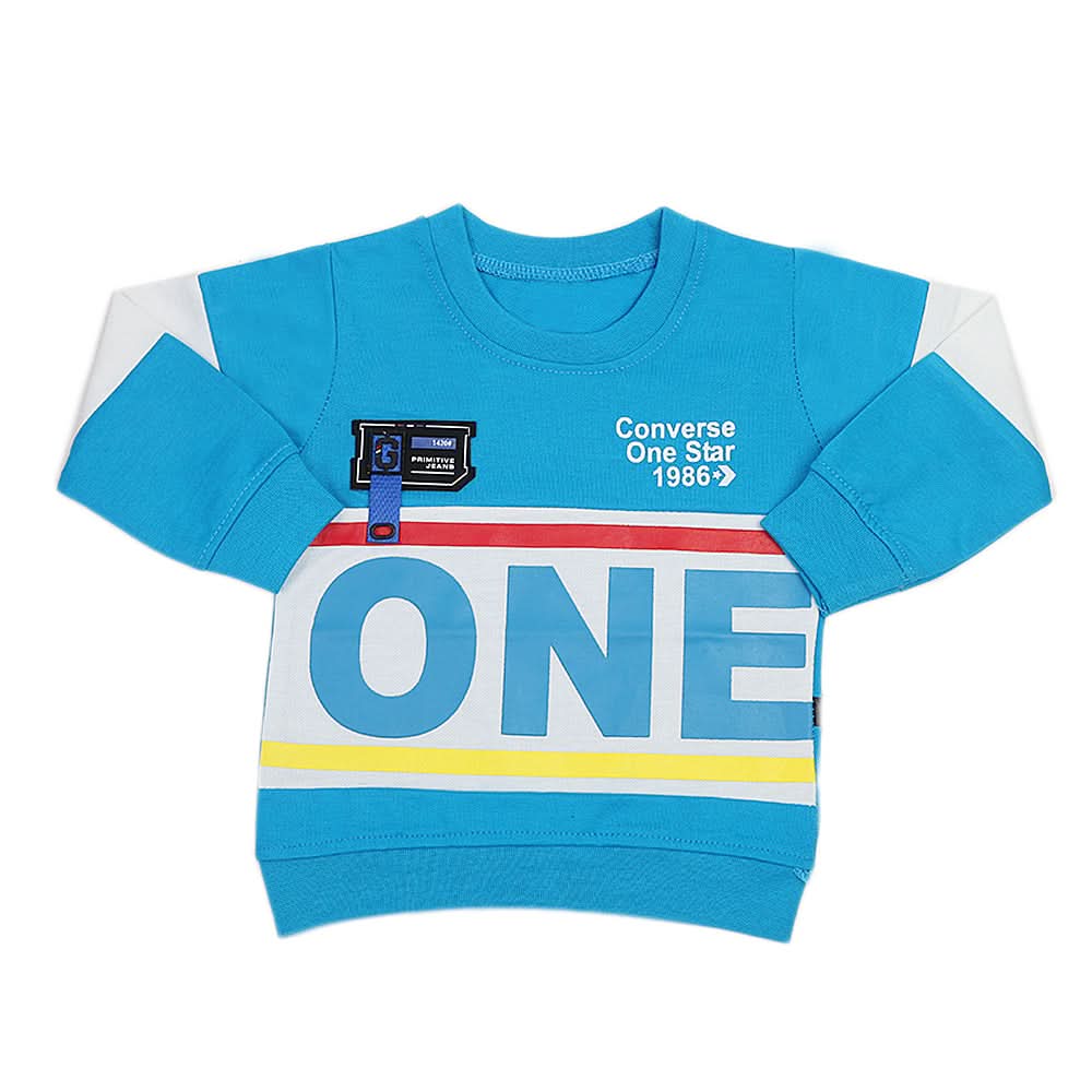 Boys Full Sleeves Terry T-Shirt - Blue, Kids, Boys T-Shirts, Chase Value, Chase Value