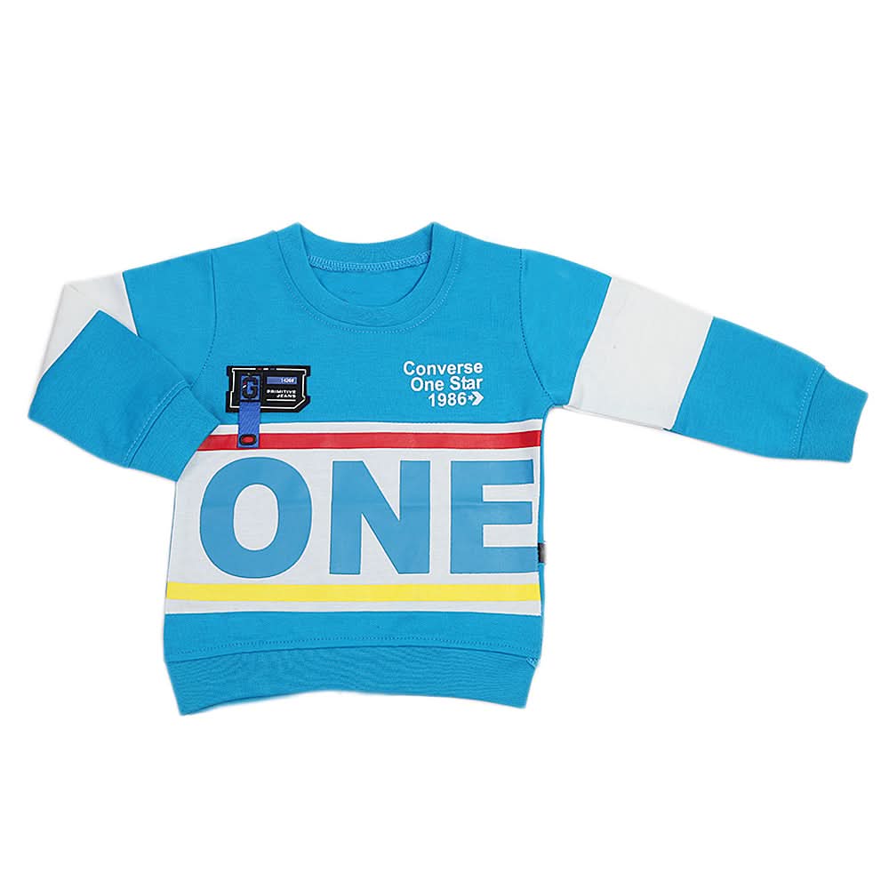 Boys Full Sleeves Terry T-Shirt - Blue, Kids, Boys T-Shirts, Chase Value, Chase Value