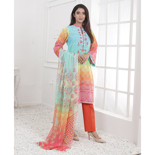 Eminent Digital Embroidered Un-Stitched 3 pcs suit - 3, Women, 3Pcs Shalwar Suit, Eminent, Chase Value