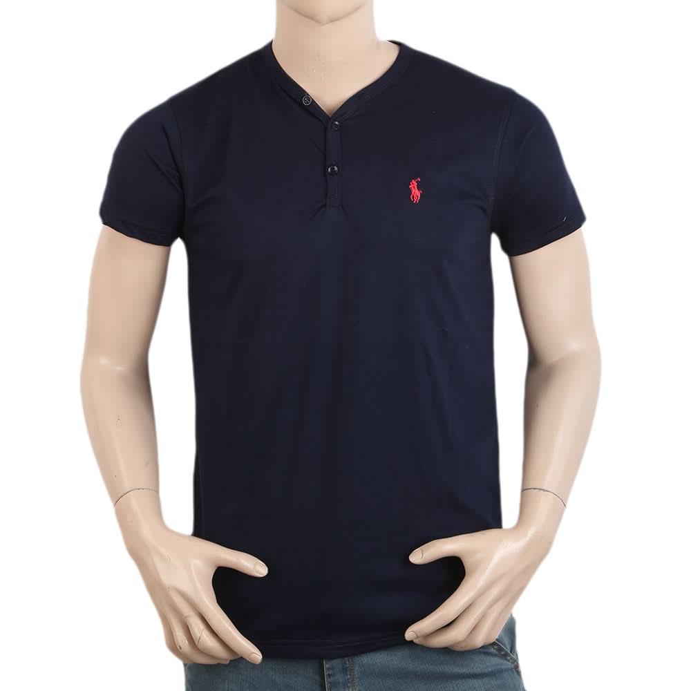 Men's Half Sleeves T-Shirt - Navy Blue, Men, T-Shirts And Polos, Chase Value, Chase Value