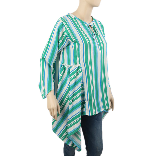 Women's Stripe Printed Western Top-02 - Green, Women T-Shirts & Tops, Chase Value, Chase Value