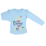 Girls Full Sleeves Jersey T-Shirt - Blue, Kids, Girls T-Shirts, Chase Value, Chase Value