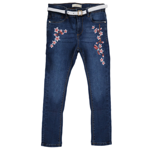 Eminent Girls Embroidered Pant - Dark Blue, Kids, Girls Pants And Capri, Eminent, Chase Value