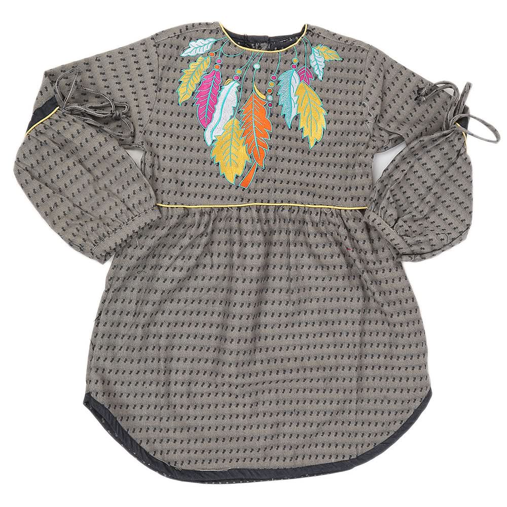 Girls Full Sleeves Embroidered Kurti 6B-237 - Beige, Kids, Girls Kurti, Chase Value, Chase Value