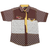 Boys Half Sleeves Casual Shirt -Brown, Kids, Boys Shirts, Chase Value, Chase Value