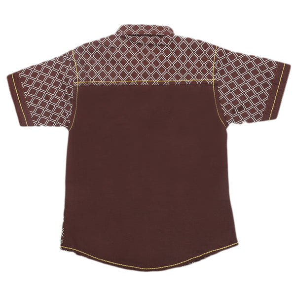 Boys Half Sleeves Casual Shirt -Brown, Kids, Boys Shirts, Chase Value, Chase Value